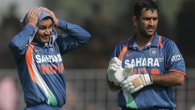 Virender Sehwag and MS Dhoni during the famous ODI. Virender Sehwag and MS Dhoni during the famous ODI.