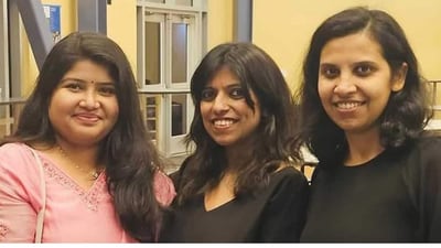 (L to R) Anjana Hari, Ann Mary Mathew, Anila Baby.