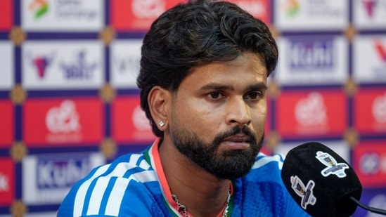 New Delhi: India's captain Shreyas Iyer addresses a press conference ahead of the first T20I cricket match of a series between India and Afghanistan, in New Delhi, Saturday, Sept. 12, 2026. (PTI Photo/Shahbaz Khan) (PTI09_12_2026_000329A)