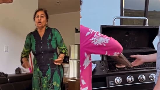 The argument reportedly began over the tenant's use of barbecue on the rental property, with videos showing the landlady stopping him from doing so.
