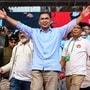 (FILES) Bangladesh Nationalist Party (BNP) Chairman Tarique Rahman arrives to address an election rally ahead of the country's general election in Dhaka on February 8, 2026. Bangladesh's new government won power promising to end political violence, but six months after Prime Minister Tarique Rahman took office, the killings continue. Rights groups say political rivalries, weak law enforcement and a culture of impunity are driving continued violence after the elections brought Bangladesh's first elected government to power since the uprising. (Photo by Sajjad HUSSAIN / AFP)
