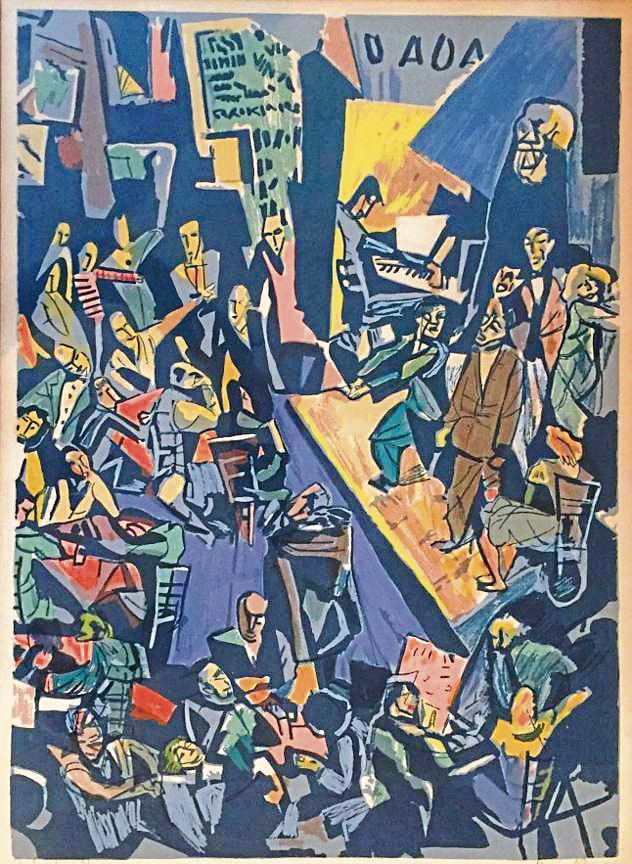 This 1916 work by Marcel Janco marked the birth of Dadaism. Created at a nightclub in Zurich, its angular lines show performers dancing, as the audience laughs and points. The challenge it posed to ideas of rationalism and aesthetics, amid World War 1, paved the way for surrealism in the 1920s This 1916 work by Marcel Janco marked the birth of Dadaism. Created at a nightclub in Zurich, its angular lines show performers dancing, as the audience laughs and points. The challenge it posed to ideas of rationalism and aesthetics, amid World War 1, paved the way for surrealism in the 1920s