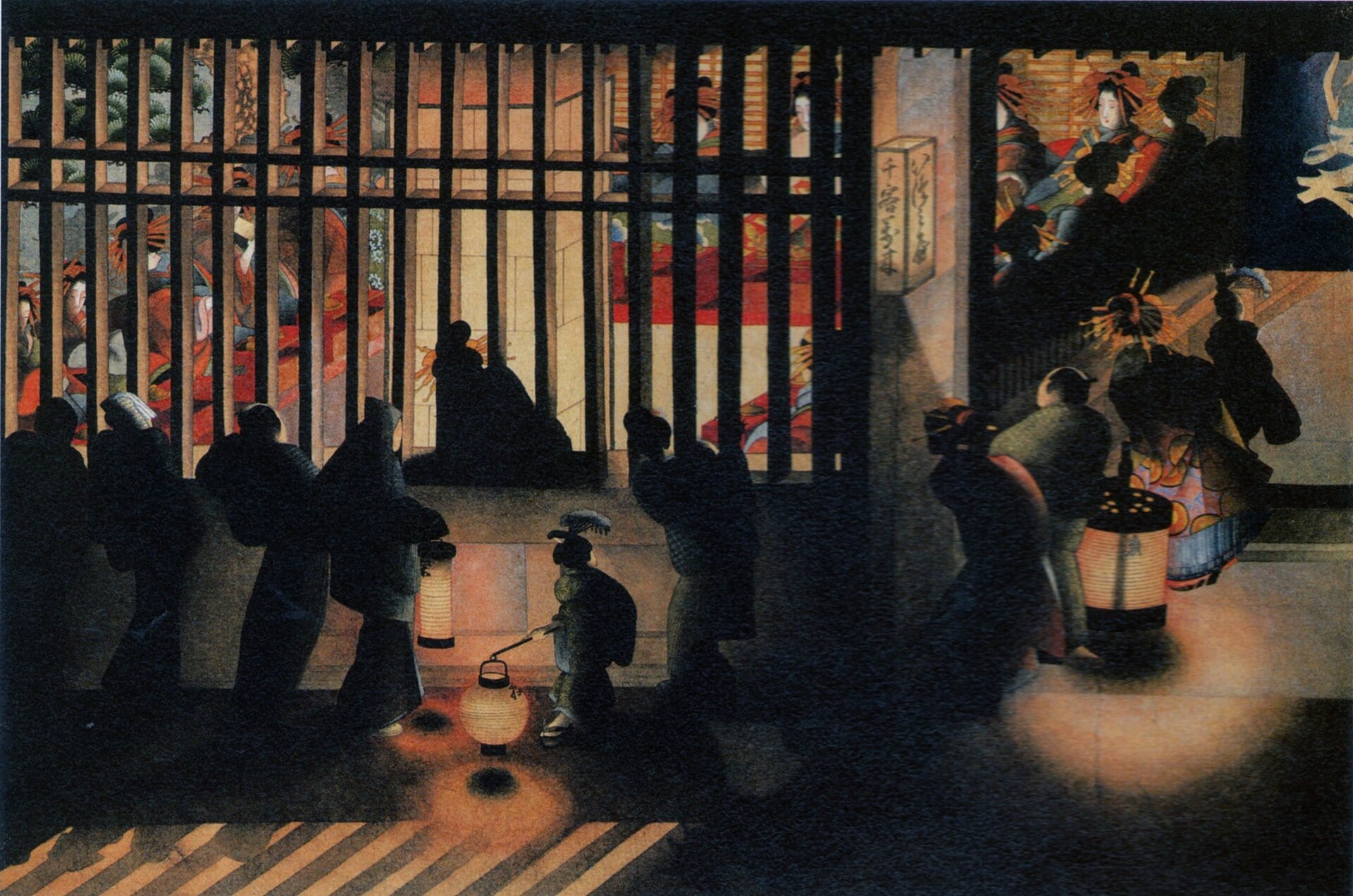Night Scene in Yoshiwara, a painting by the Japanese artist Katsushika Oi, created c. 1860. (Wikimedia) Night Scene in Yoshiwara, a painting by the Japanese artist Katsushika Oi, created c. 1860. (Wikimedia)
