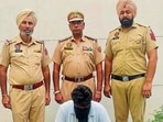 Accused in the custody of police in Ludhiana on Sunday. (HT Photo)