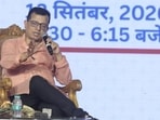 Additional chief secretary basic and secondary education, UP, and author Partha Sarthi Sen Sharma at the Gomti Book Festival on Sunday. (Sourced)