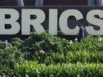 A man sweeps at Bharat Mandapam, the venue of BRICS Summit in New Delhi, India, September 13, 2026. (REUTERS)