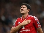 CORRECTION / Manchester United's English defender #05 Harry Maguire celebrates after his team's second goal when his shot was deflected by Ipswich Town�s English back Jacob Greaves (not pictured) and ruled an own goal, during the English Premier League football match between Manchester United and Ipswich Town at Old Trafford in Manchester, north west England, on August 30, 2026. (Photo by Paul ELLIS / AFP) / RESTRICTED TO EDITORIAL USE. No use with unauthorized audio, video, data, fixture lists, club/league logos or 'live' services. Online in-match use limited to 120 images. An additional 40 images may be used in extra time. No video emulation. Social media in-match use limited to 120 images. An additional 40 images may be used in extra time. No use in betting publications, games or single club/league/player publications. / �The erroneous mention[s] appearing in the metadata of this photo by Paul ELLIS has been modified in AFP systems in the following manner: [celebrates the team's second goal after his shot was reviewed as an own goal] instead of [celebrates after scoring]. Please immediately remove the erroneous mention[s] from all your online services and delete it (them) from your servers. If you have been authorized by AFP to distribute it (them) to third parties, please ensure that the same actions are carried out by them. Failure to promptly comply with these instructions will entail liability on your part for any continued or post notification usage. Therefore we thank you very much for all your attention and prompt action. We are sorry for the inconvenience this notification may cause and remain at your disposal for any further information you may require.�(AFP)