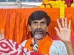 Activist Manoj Jarange addresses a press conference over the ongoing Maratha quota agitation in Jalna district, Maharashtra(PTI)