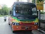The driver used all three fire extinguishers available on the bus and managed to put out the flames by around 8.15am. (HT Photo/Representational)