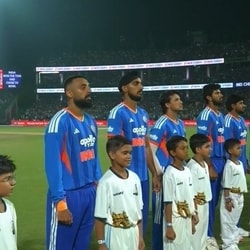 Vande Mataram, India's national song, was played at the Arun Jaitley Stadium