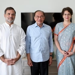Anwar Ibrahim discussed India-Malaysia ties with Gandhi and Congress general secretary Priyanka Gandhi Vadra, who was also present during the meeting.