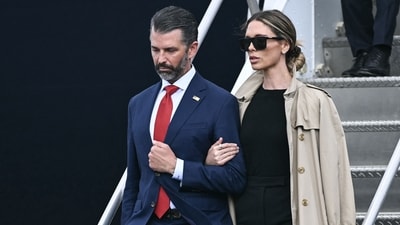 Donald Trump makes striking Don Jr. confession after Bettina Anderson wedding: ‘Different human being’. (Photo by Brendan SMIALOWSKI / AFP) (AFP) Donald Trump makes striking Don Jr. confession after Bettina Anderson wedding: ‘Different human being’. (Photo by Brendan SMIALOWSKI / AFP) (AFP)