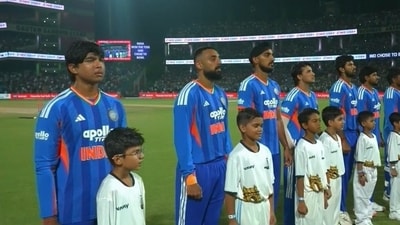 Vande Mataram, India's national song, was played at the Arun Jaitley Stadium (Screengrab - Fancode)