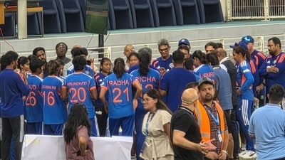 The Indian women's team during the fielding medal presentation. (X Images) The Indian women's team during the fielding medal presentation. (X Images)