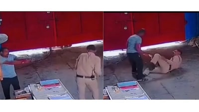 The prisoner, identified as Nilesh Thakur, allegedly fired at jail guard Digvijay Singh Tomar during Raksha Bandhan. (screengrab from X/@indiain24hr)