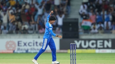 India were absolutely lethal with the ball as they bundled out Sri Lanka out for 111. Shree Charani was the star with four wickets to her name. (ACC) India were absolutely lethal with the ball as they bundled out Sri Lanka out for 111. Shree Charani was the star with four wickets to her name. (ACC)