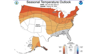 NOAA winter weather forecast map (NOAA) NOAA winter weather forecast map (NOAA)