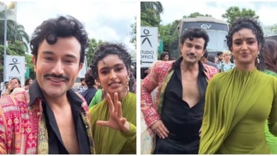 Sahil Salathia and Rida Tharana at the The Traitors Season 2 reunion shoot.