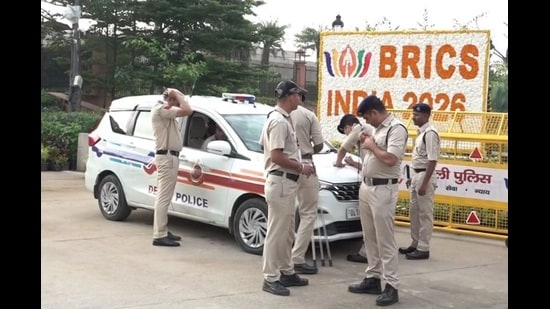 A senior IPS officer overseeing traffic said restrictions were imposed on a “need basis”, with specific junctions stopped only shortly before a delegation’s motorcade arrives. (PTI)