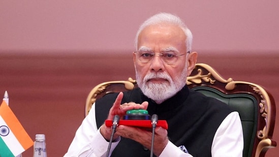 India’s Prime Minister Narendra Modi attends day one of the BRICS Summit in New Delhi.(via REUTERS)