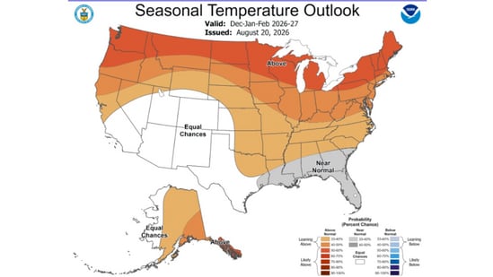 NOAA winter weather forecast map (NOAA)