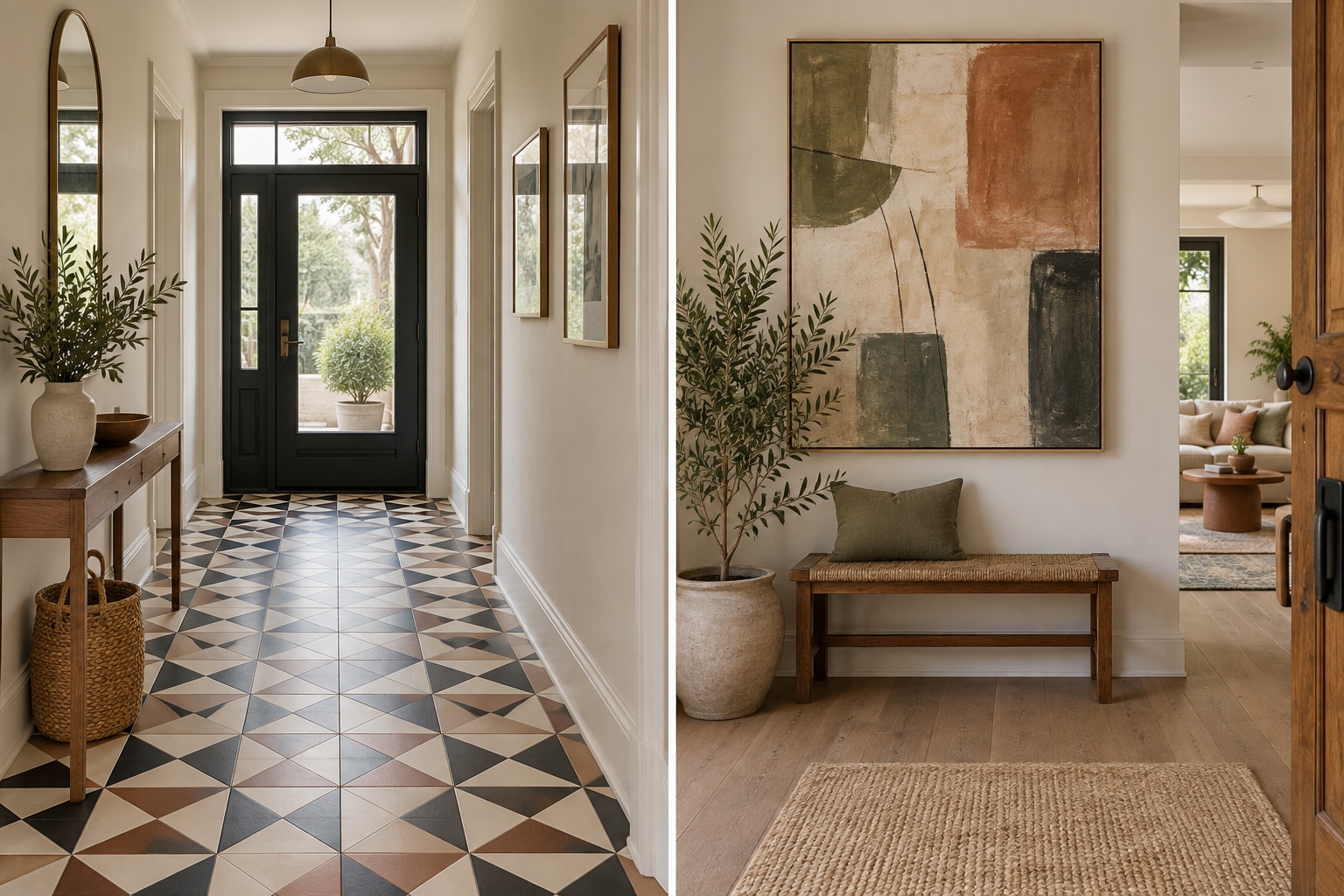 You can either add a patterned floor or a statement painting. (Picture credit: Freepik)