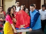 **EDS: THIRD PARTY IMAGE** In this image posted on Sept. 14, 2026, Maharashtra Chief Minister Devendra Fadnavis performs Ganesh Sthapna puja with family members on the occasion of Vinayaka Chavithi, in Mumbai, Maharashtra. (@Dev_Fadnavis/X via PTI Photo)(PTI09_14_2026_000127B) (@Dev_Fadnavis)