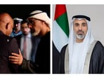 Sheikh Khaled appears to have already begun walking towards his aircraft when he turns around and goes back to the driver to greet him.