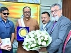 A US delegation met UP deputy CM Brajesh Pathak on the sidelines of a pharma meet in Lucknow on September 14. (Sourced)
