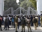 Lucknow, India January 27, 2026: Students of Lucknow University stage a Protest against UGC ACT at the gate no.1 of Lucknow University, Uttar Pradesh, India on Tuesday, January 27, 2026. (Photo by Deepak Gupta/Hindustan Times)