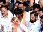 Navi Mumbai, India - Jan. 27, 2024:Maratha Quota activist Manoj Jarange Patil ends protest after Maharashtra CM Eknath Shinde Government accepts all demands at Chhatrapati Shivaji Maharaj Chowk Vashi, in Navi Mumbai, India, on Saturday, January 27, 2024. (Photo by Bachchan Kumar/ HT PHOTO) (HT PHOTO)