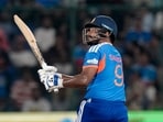 India's Sanju Samson during the first T20I cricket match between India and Afghanistan. 