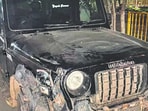 The accused driver abandoned the damaged SUV and fled the sight of  the accident.
