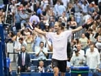 Germany's Alexander Zverev celebrates defeating USA's Ben Shelton in the men's singles final tennis match on day fifteen of the US Open tennis tournament 
