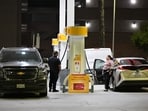 Drivers fill their vehicles with gasoline in Los Angeles, California.