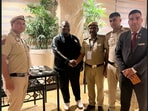 Delhi police said that the case was handed over to the delegate just 30 minutes before his scheduled flight.