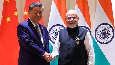 This handout photograph taken on September 12, 2026 and released by the Indian Press Information Bureau (PIB) shows Prime Minister Narendra Modi (R) and China's President Xi Jinping shaking hands during a bilateral meeting on the sidelines of the 18th BRICS Summit at the Bharat Mandapam in New Delhi. (via AFP) This handout photograph taken on September 12, 2026 and released by the Indian Press Information Bureau (PIB) shows Prime Minister Narendra Modi (R) and China's President Xi Jinping shaking hands during a bilateral meeting on the sidelines of the 18th BRICS Summit at the Bharat Mandapam in New Delhi. (via AFP)