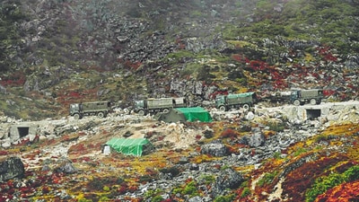 Troop deployment along the Line of Actual Control in Arunachal Pradesh. (AFP)
