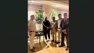 Delhi police said that the case was handed over to the delegate just 30 minutes before his scheduled flight. (X/@ANI)