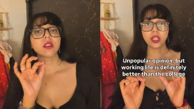 A woman said she enjoyed working life more than college because it gave her greater freedom and independence. (Instagram/poo.vue)