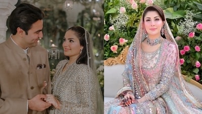 Maryam Nawaz’s daughter Mahnoor Safdar tied the knot with Azan Jabbar in an intimate nikah ceremony at Jati Umra. (Instagram/thehennagirl) Maryam Nawaz’s daughter Mahnoor Safdar tied the knot with Azan Jabbar in an intimate nikah ceremony at Jati Umra. (Instagram/thehennagirl)