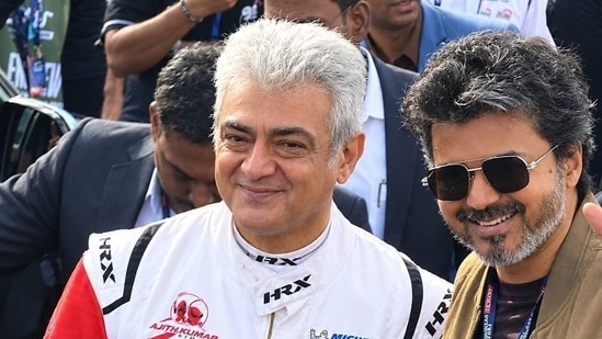 Ajith Kumar and Vijay met at the Le Mans Cup race at Silverstone, England.