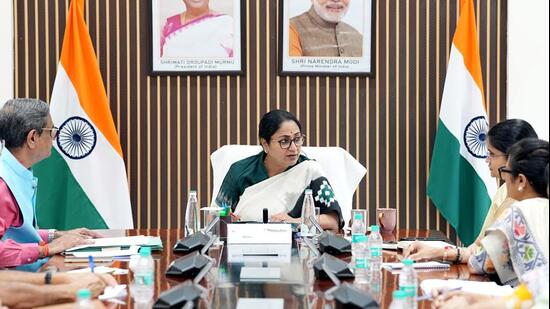 Delhi chief minister Rekha Gupta at a meeting in New Delhi (@gupta_rekha X/FILE)