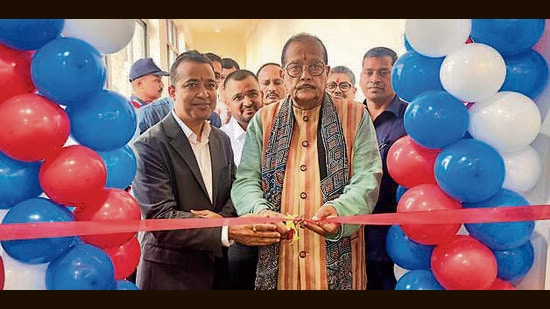 Jharkhand finance minister Radhakrishna Kishore at an event in Ranchi on Monday (HT PHOTO)