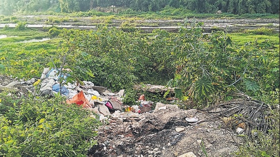 Mundhwa police file FIR against three persons for allegedly dumping construction debris at an open plot near Water Colours society in Keshavnagar, Mundhwa, causing water pollution. (HT)
