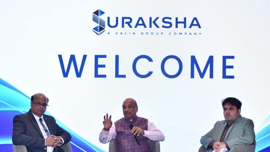 Suraksha Group plans to invest nearly <span class='webrupee'>₹</span>3,000 crore to complete and hand over 20,000 Jaypee homes by 2028. (From left) Abhijit Gohil, CEO, Jaypee Infratech Limited; Sudhir Valia, promoter, Suraksha Group; and Jash Panchamia, executive director, Jaypee Infratech Limited.