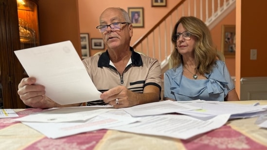 Art Monk at home with his wife, Kathie Monk, in Columbia, S.C.