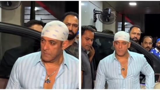 Salman Kha at the residence of his brother Sohail Khan for the Ganesh Chaturthi celebrations.