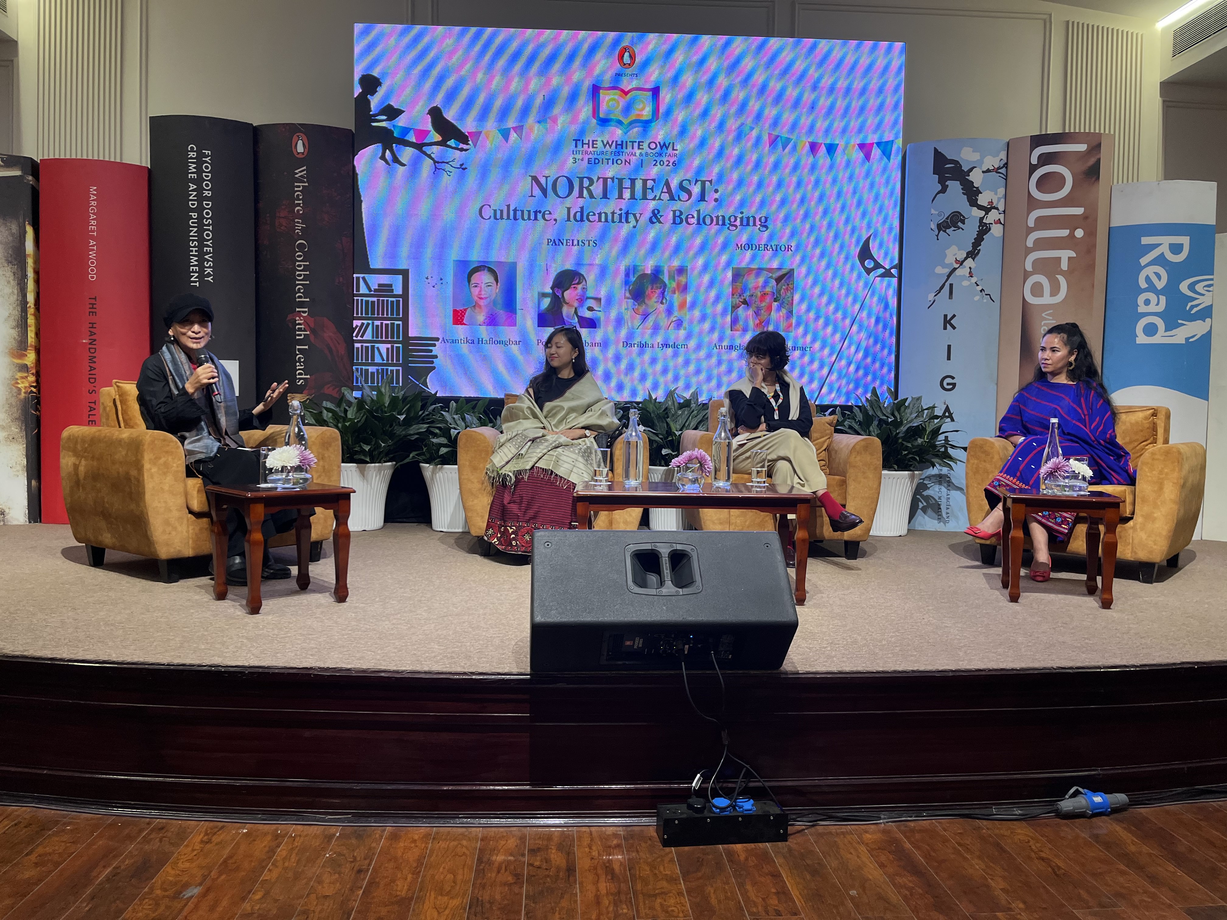 (From left) Anungla Zoe Longkumer, Pooja Elangbam, Daribha Lyndem and Avantika Haflongbar at the White Owl Literature Festival and Bookfair (Saurabh Sharma) (From left) Anungla Zoe Longkumer, Pooja Elangbam, Daribha Lyndem and Avantika Haflongbar at the White Owl Literature Festival and Bookfair (Saurabh Sharma)