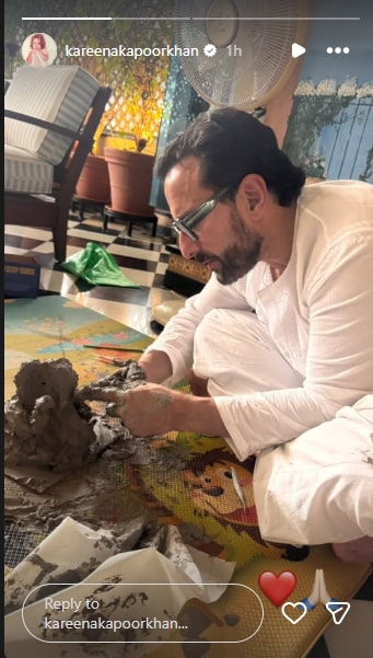 Kareena Kapoor shared glimpse of Ganesh idol made by Jeh Ali Khan.